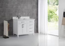 40 inch bathroom vanities : Apollo 40 Inch White Right Cararra Quartz Vanity De Ak Trading
