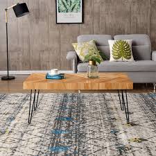 We offer free shipping within the lower 48 u.s. Union Rustic Modern Coffee Table Easy Assembly Tea Table Cocktail Table For Living Room W Chevron Pattern Metal Hairpin Legs Glossy Finished Wood Wayfair Ca