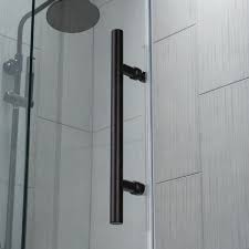 Shop glass door hardware to get everything you need for glass doors, panels, and mirrors throughout your home and office. á… Woodbridge Frameless Bathtub Shower Doors 56 60 Width X 62 Height With 3 8 10mm Clear Tempered Glass In Matte Black Finish Woodbridge