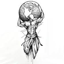 Your artist can use shading, flowers, or other designs to connect different individual tattoos. Sketchy Man Holding Earth Tattoo Design Earth Tattoo Tattoo Sleeve Men Tattoo Design Drawings