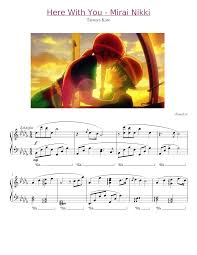Here With You Mirai Nikki Modified Version Sheet Music For Piano Solo Musescore Com