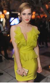 Chartreuse Cocktail Dress Emma Watson Style Fashion Celebrity Dresses