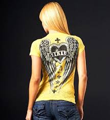 Affliction Los Angeles Store Metal Heart Baby Tee