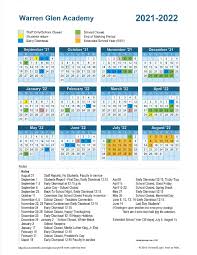 Quickly print a yearly 2022 calendar. 2020 2021 Wga Calendar Warren Glen Academy Full