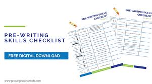 Pre Writing Skills Checklist For Kids Free Printable Download
