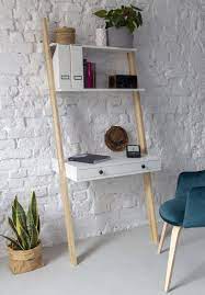 Shop stairway white ladder desk. Leno Ladder Shelf Desk 79x183cm Ashwood White Ragaba De