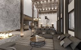 Salon Living Room Projet Immobilier Megeve Construction De Luxe Chalet Sur Piste Valentinstudio Luxury Chalet In Maison Chalet De Luxe Projet Immobilier