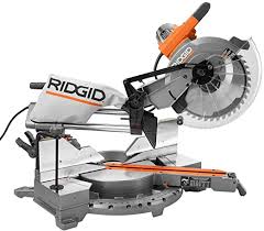 The bevel lock lever for proper adjustment. Ridgid 15 Amp 12 In Corded Dual Bevel Sliding Miter Saw With 70a Miter Capacity Miter Saws Amazon Canada