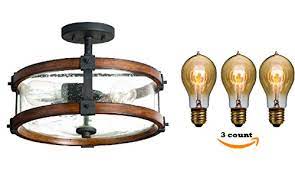 A while back, i came across this style of lamp during my stumbles across the internet. Buy Semi Flush Mount Ceiling Light With Edison Light Bulb By Kichler With 3 Extra Free Matching Edison Vintage Bulbs A19 In Cheap Price On Alibaba Com