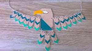 Gros Collier Aigle Totem Style Azteque Collier Par Magalily Activite Manuelle Incas Memorial Day Anniversaire Mexicain