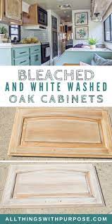 Diy Farmhouse Look Bleached And White Washed Oak Cabinets White Washed Oak Oak Cabinets Stained Kitchen Cabinets