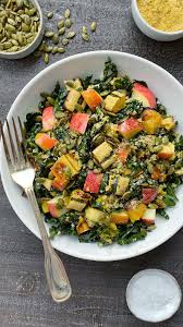 Kale Tabbouleh With Delicata Squash And Apples Recipe By Zach Engel The Feedfeed Recipe Salad Kale Salad Delicata Squash