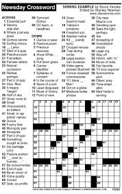 Maybe you would like to learn more about one of these? Newsday Crossword Puzzle For Jan 03 2020 By Stanley Newman Creators Syndicate