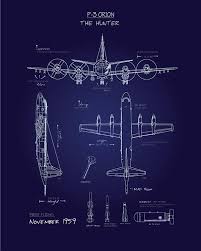P3 Orion Blueprint Art Blueprint Art Blueprints Aviation Posters