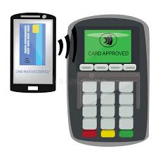Electronic telecommunications device to perform financial using an atm, customers can access their bank deposit or credit accounts in order to make a variety of financial transactions, most notably cash. Credit Card Machine And Making Payment By Phone Stock Vector Illustration Of Finance Background 97058799