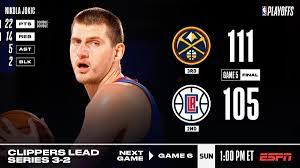 Paul george led the way, scoring 33 points while chipping in six rebounds and three assists. Nba On Twitter Final Score Thread The Nuggets Come Back From 16 Down To Force Game 6 Sun 9 13 At 1pm Et On Espn Nbaplayoffs Jamal Murray 26 Pts 8 Reb