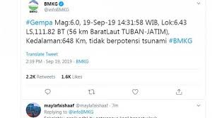 Gempa luwu timur magnitudo 4.2 kedalaman 7 km 2. Gempa Terkini 3 Gempa Guncang Bali Dan Tuban Jawa Timur Hingga Mataram Ntb Tribun Medan