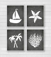 Tropical Bathroom Art Tropical Bath Prints Beachy Wall Art Etsy Bathroom Art Prints Etsy Wall Art Coral Bathroom Decor