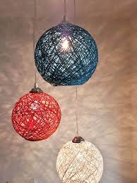 Handmade Hanging Lamp Thread By Bhagwati Creations Decorative Light For Living Room Class Light Decorations Living Room Lighting Living Room Light Fixtures