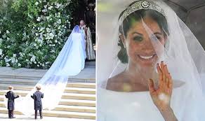Only her second outfit included a something blue. Meghan Markle Veil Prince Harry S Wife Stuns Spectators At Royal Wedding Express Co Uk