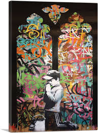 Choose your favorite banksy designs and purchase them as wall art, home decor, phone cases, tote bags, and more! Artcanvas Forgive Us Our Trespassing Canvas Art Print By Banksy Ebay
