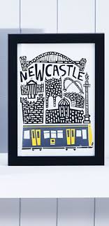 Newcastle City Wall Art A4 City Wall Art Wall Art Art