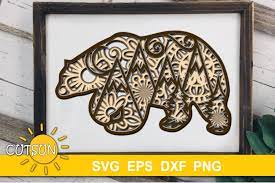 Download 3d Layered Bear Mandala Svg 5 Layers 671147 Cut Files Design Bundles