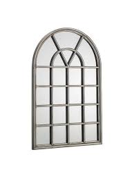 Gorgeous entryway with a grand chateau window mirror and large scones. Julian Bowen Opus Pewter Window Mirror Littlewoodsireland Ie