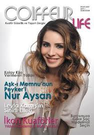 Asiye nur fettahoglu is a turkish actress. Nur Fettahoglu Coiffeur Life Magazine April 2009 Cover Photo Turkey