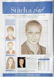 It's never too early to start making your homemade gifts for the holidays. Brad Pitt Cross Stitch Cross Stitch Patterns Free Cross Stitching