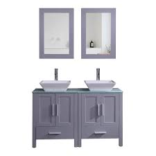 Though each bathroom is different, our wide selection of bathroom vanities at kitchen & bath authority makes it easy to find the right piece for your space. Amazon Com Goodyo Modern Gray Bathroom Vanity Cabinet Combo Double Sink Vanity 48 Inch Kitchen Dining