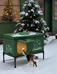 Outdoor Heated Cat House Green Large