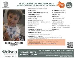 📢 ¡URGENTE! Necesitamos tu ayuda en VALLE DE CHALCO 📢 ​NOMBRE: GRECIA  ALAIA LUGO ARROYO 🔍 EDAD: 2 añitos 🎂 FECHA DE DESAPARICIÓN: 14 DICIEMBRE  2025 🗓️ LUGAR DE DESAPARICIÓN: COLONIA CERRO