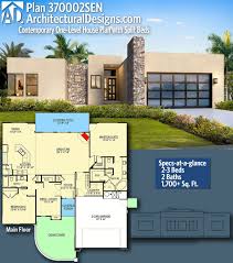 Plan 370002sen Contemporary One Level House Plan With Split Beds One Level House Plans Modern Style House Plans House Plans