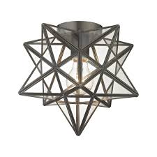 Moravian Bronze Star Flush Mount With Clear Glass Tn 998367 The Home Depot Flush Mount Ceiling Lights Flush Mount Lighting Sterling Industries