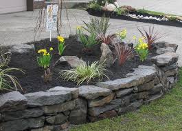 Basalt Stone Walls Dry Stack Stone Wall Designs South Surrey Landscape Design Stone Landscaping Rock Wall Gardens Stone Walls Garden