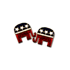 Enamel Republican Logo Earrings Patriotic Jewelry Earrings Elephant Logo