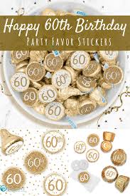 60th Birthday Party Favor Ideas White And Gold 60th Birthday Party Favor Stickers 180 Count 60th Birthday Party 60th Birthday Favors 60th Birthday Party Decorations