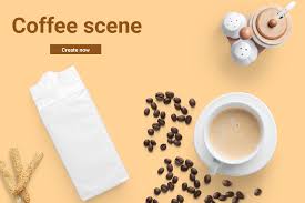 Coffee Scene Mockup Coffee Box Coffee Packaging Box Mockup