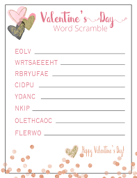 Make a bonus word by taking a letter or two out of each word by putting a circle around that space, and have a riddle to go along with the bonus word. Valentine S Day Word Scramble Over The Big Moon