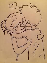 Girlfriend and boyfriend put arms around, husband. Drawing Romantic Cute Drawings For Him