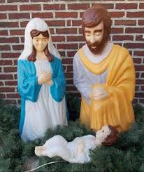 Vintage Christmas Nativity Outdoor Lighted Blow Mold Life Size 3 Piece Set In Original Box Vintage Christmas Christmas Yard Decorations Christmas Nativity