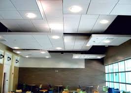 A drop ceiling is any secondary ceiling hung below the main ceiling. Suspended Acoustic Ceiling Panels With Lighting Acoustical Ceiling Acoustic Ceiling Panels Acoustical Tiles