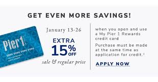 Only you have to visit the pier1 credit card sign in page and get online access to your account. Buy More Save More Store More Pier 1 Imports Email Archive