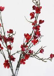 Artificial Savannah Plum Blossom Branch In Marsala Wine 40 Tall Plum Blossom Branch Plum Blossom Red Cherry Blossom