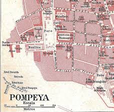 Antique Pompeii City Plan Historical 1923 Italy Color Etsy Pompeii City Pompeii City Maps