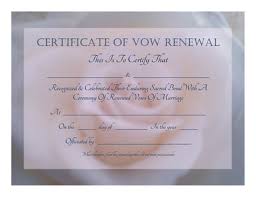 Vow renewal samples new promises Vow Renewal Certificates