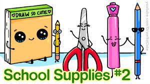 How To Draw Back To School Supplies 2 Cute And Easy Step By Step School Supplies Cute Drawings Cute School Supplies