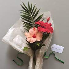 Pin By Megan Marsolek On Tropical Paper Plants Tropical Wedding Bouquets Hibiscus Bouquet Tropical Wedding Flowers