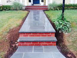 Natural stone steps are suited well for both front and backyard applications. Steps Walkways Porches Masonry Services Westfield Nj